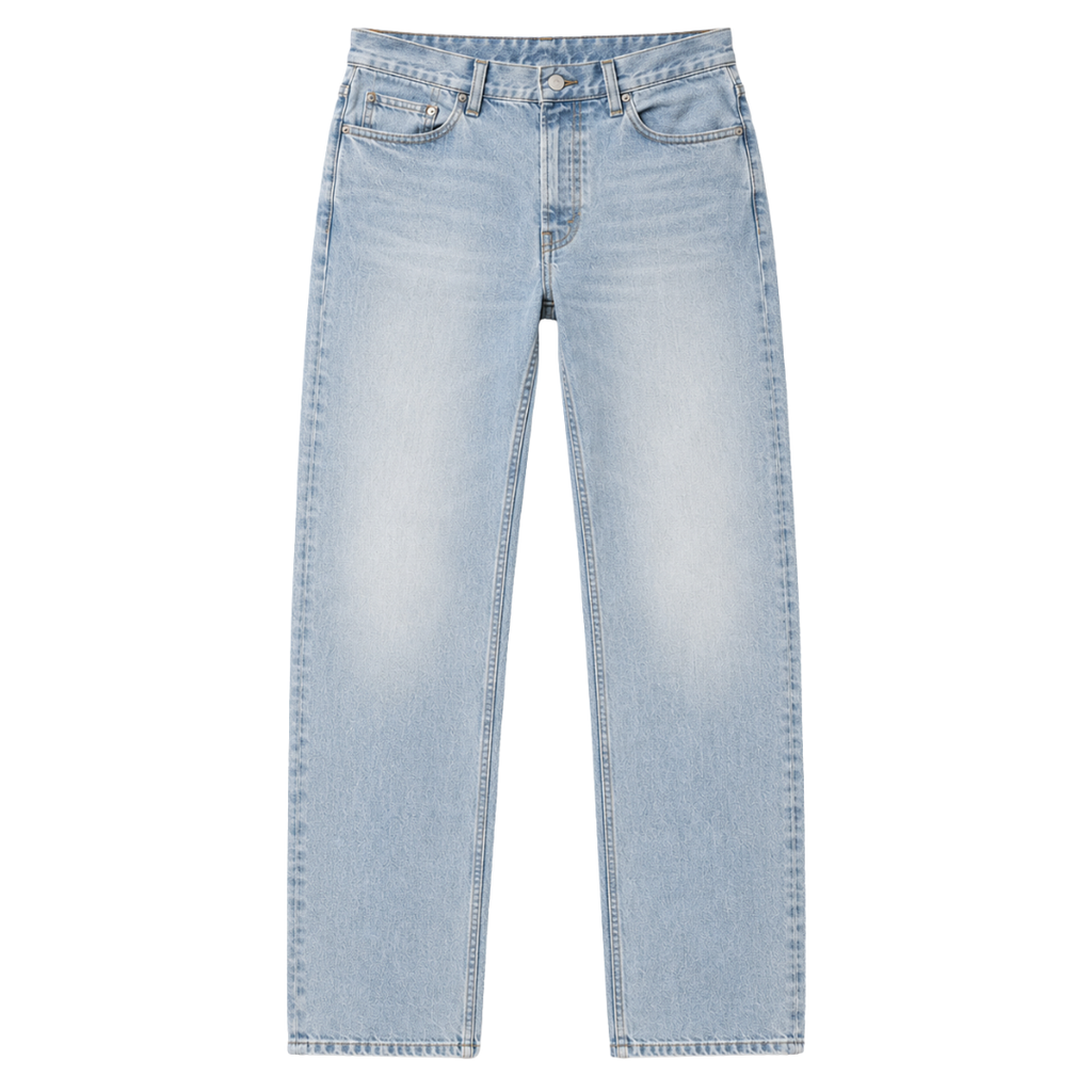 Premium Straight-Leg Denim Jeans – Light Wash | Founsturt