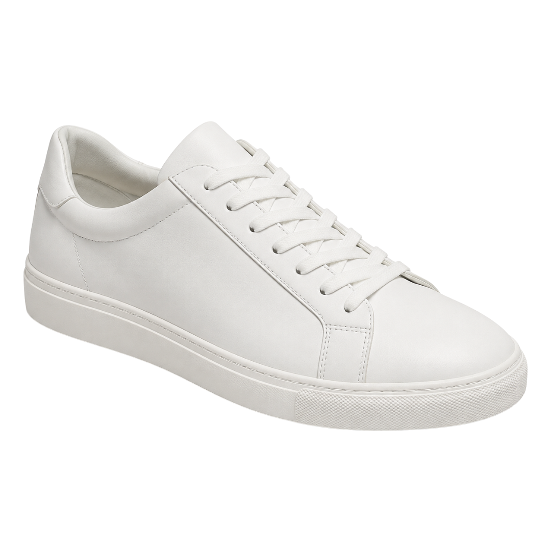 Premium Leather Low-Top Trainers – White | Founsturt