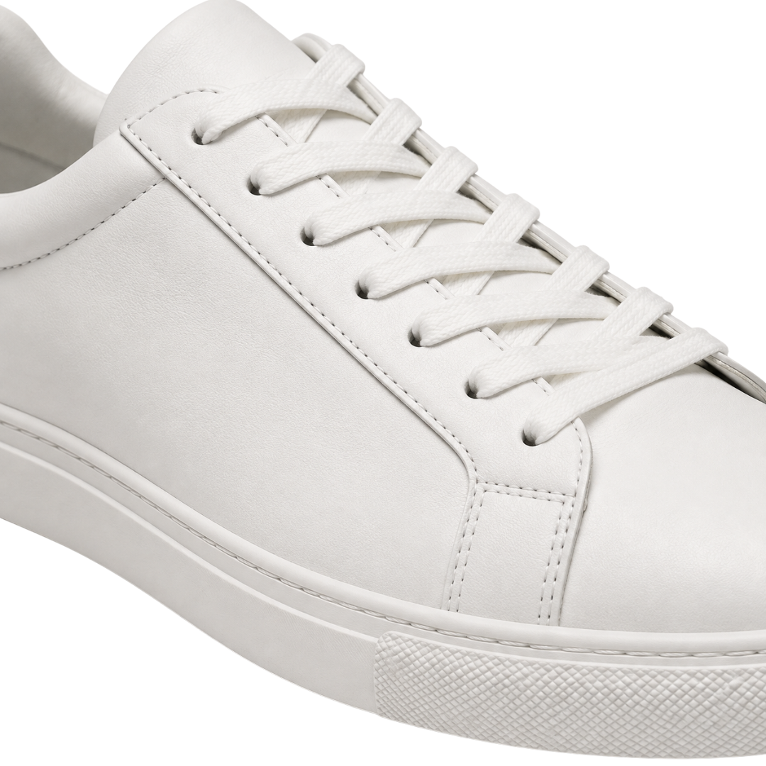 Premium Leather Low-Top Trainers – White | Founsturt