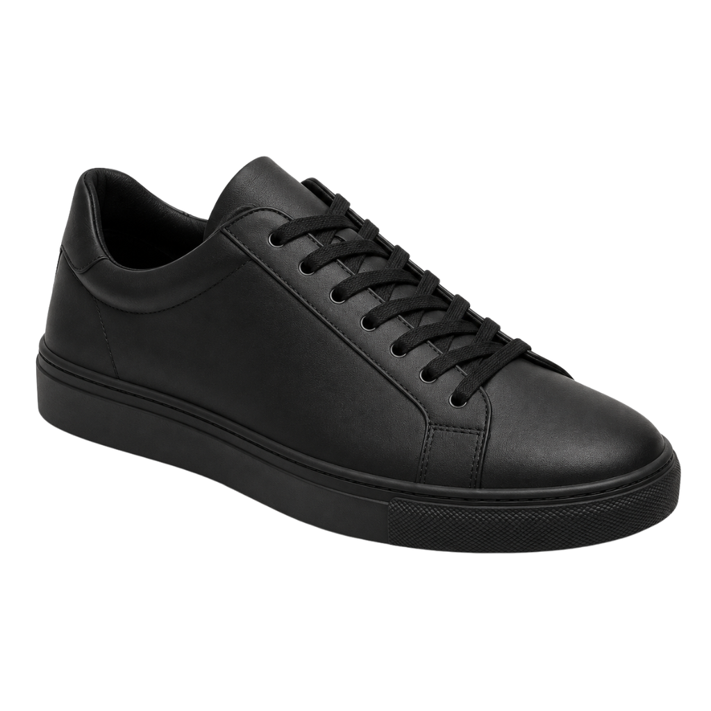 Premium Leather Low-Top Trainers – Black | Founsturt