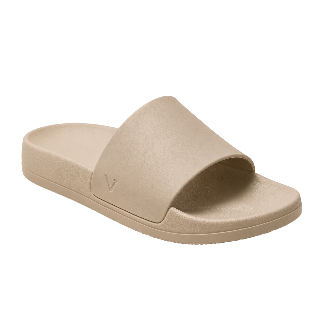 Modern Cushioned Slide Sandals – Beige | Founsturt