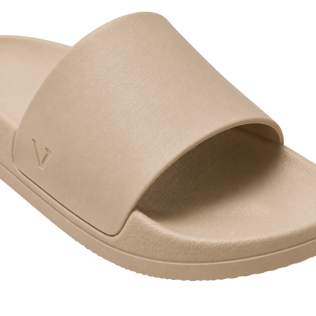 Modern Cushioned Slide Sandals – Beige | Founsturt