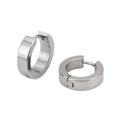 Polished Stainless Steel Huggie Earrings – Silver | Founsturt