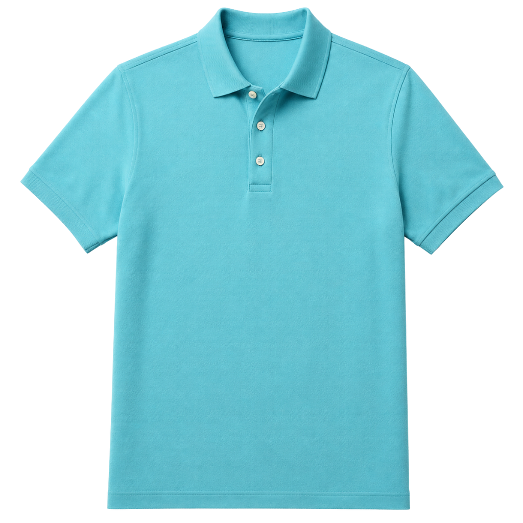Premium Cotton Piqué Polo Shirt – Cyan | Founsturt