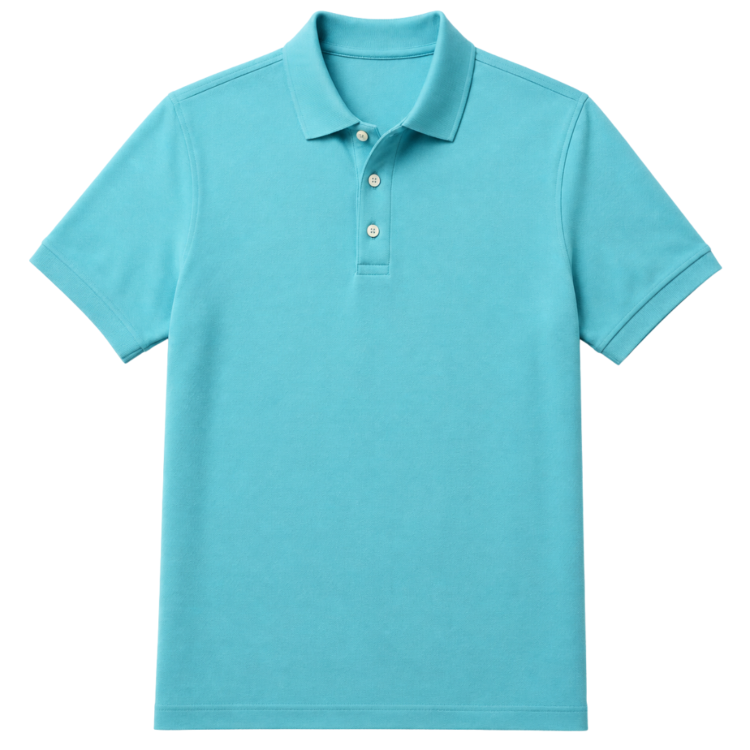Premium Cotton Piqué Polo Shirt – Cyan | Founsturt