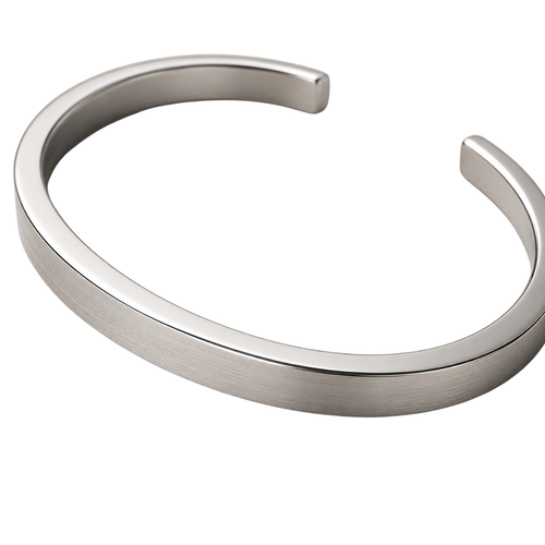 Brushed Stainless Steel Cuff Bracelet – Silver | Founsturt