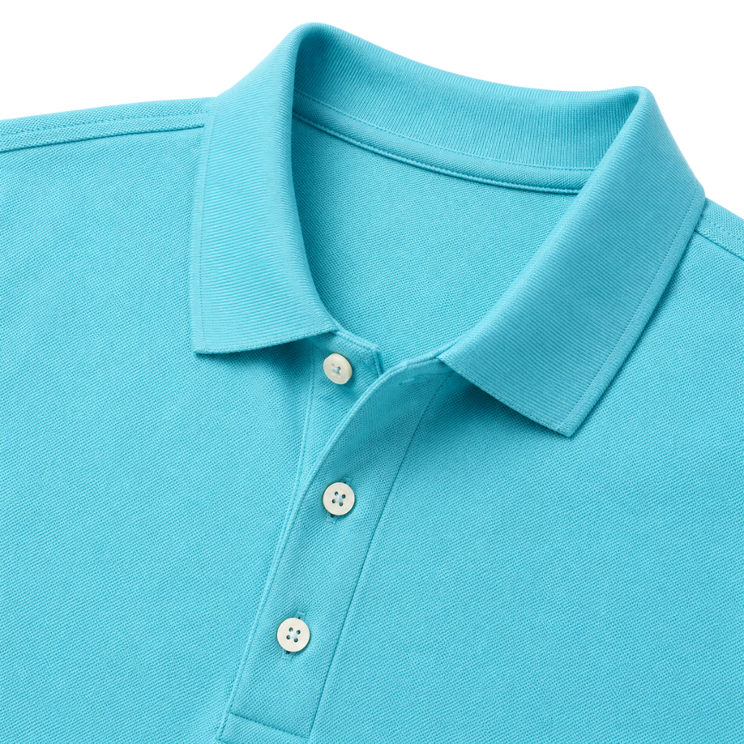 Premium Cotton Piqué Polo Shirt – Cyan | Founsturt