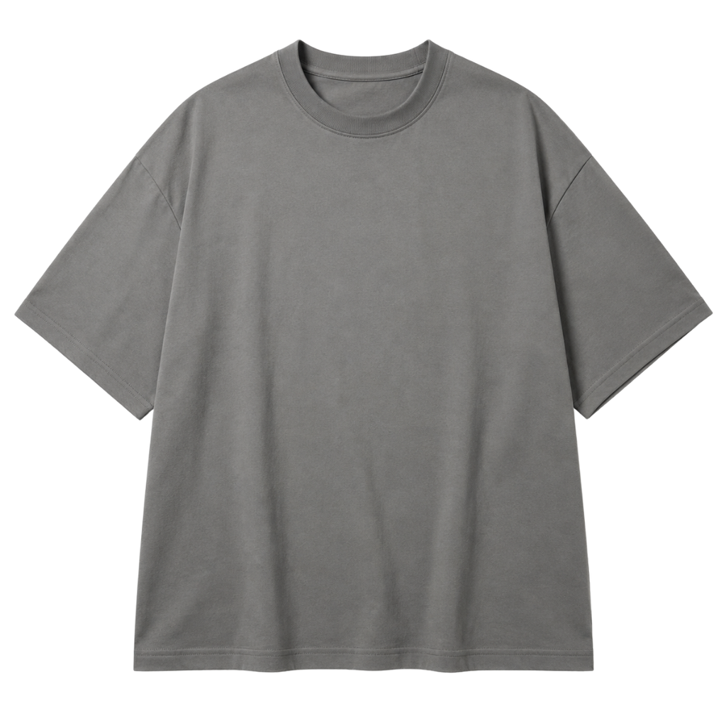 Heavyweight Cotton Oversized T-Shirt – Charcoal Grey | Founsturt
