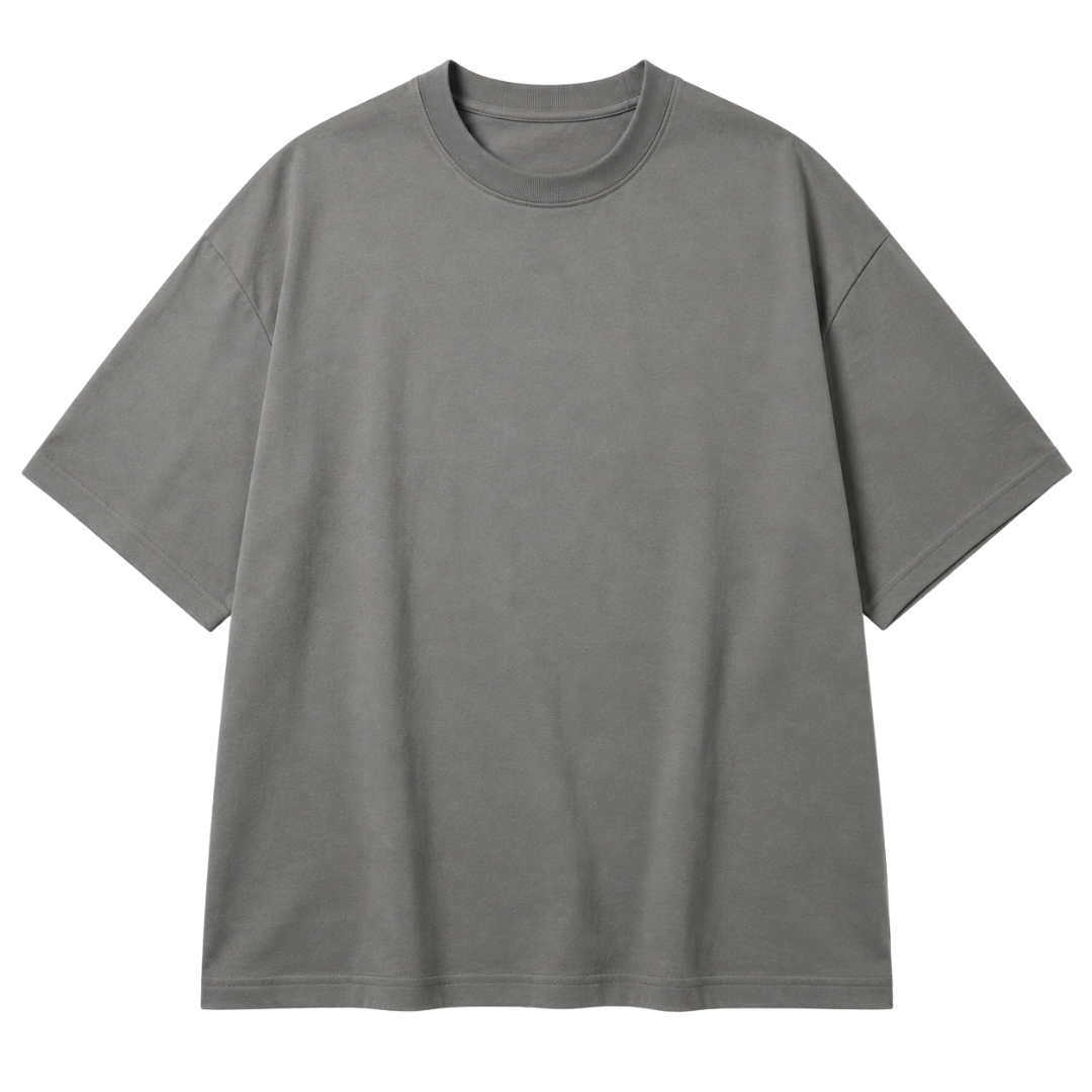 Heavyweight Cotton Oversized T-Shirt – Charcoal Grey | Founsturt