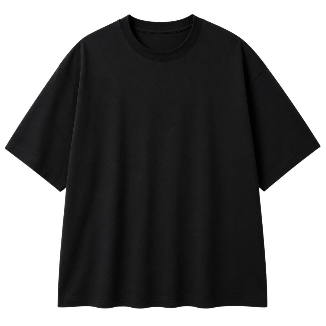 Heavyweight Cotton Oversized T-Shirt – Black | Founsturt